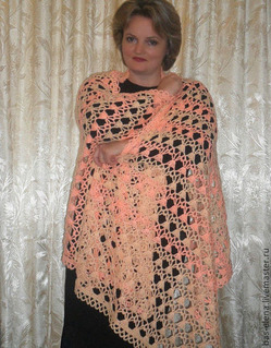   .   .Knitted stole with crochet hook. Author Elena Bass.