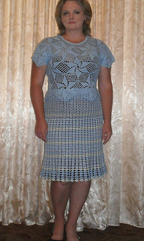 Вязаный костюм крючком. Автор Елена Бас.