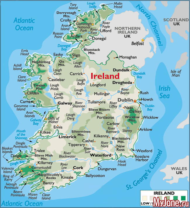 карта Ирландии