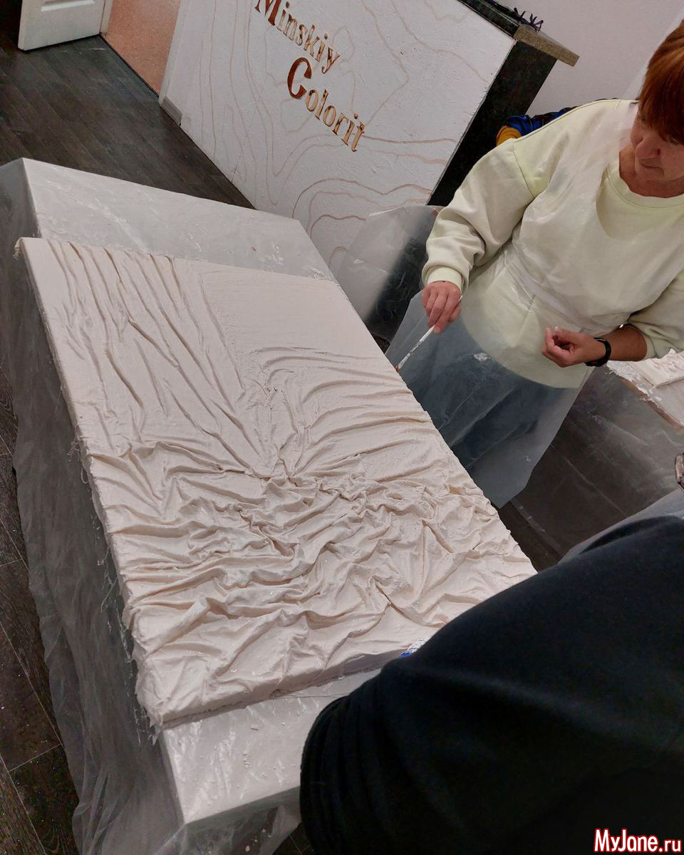 Панно из гипса и ткани. Мастер-класс - мастер-класс, панно, картина ...